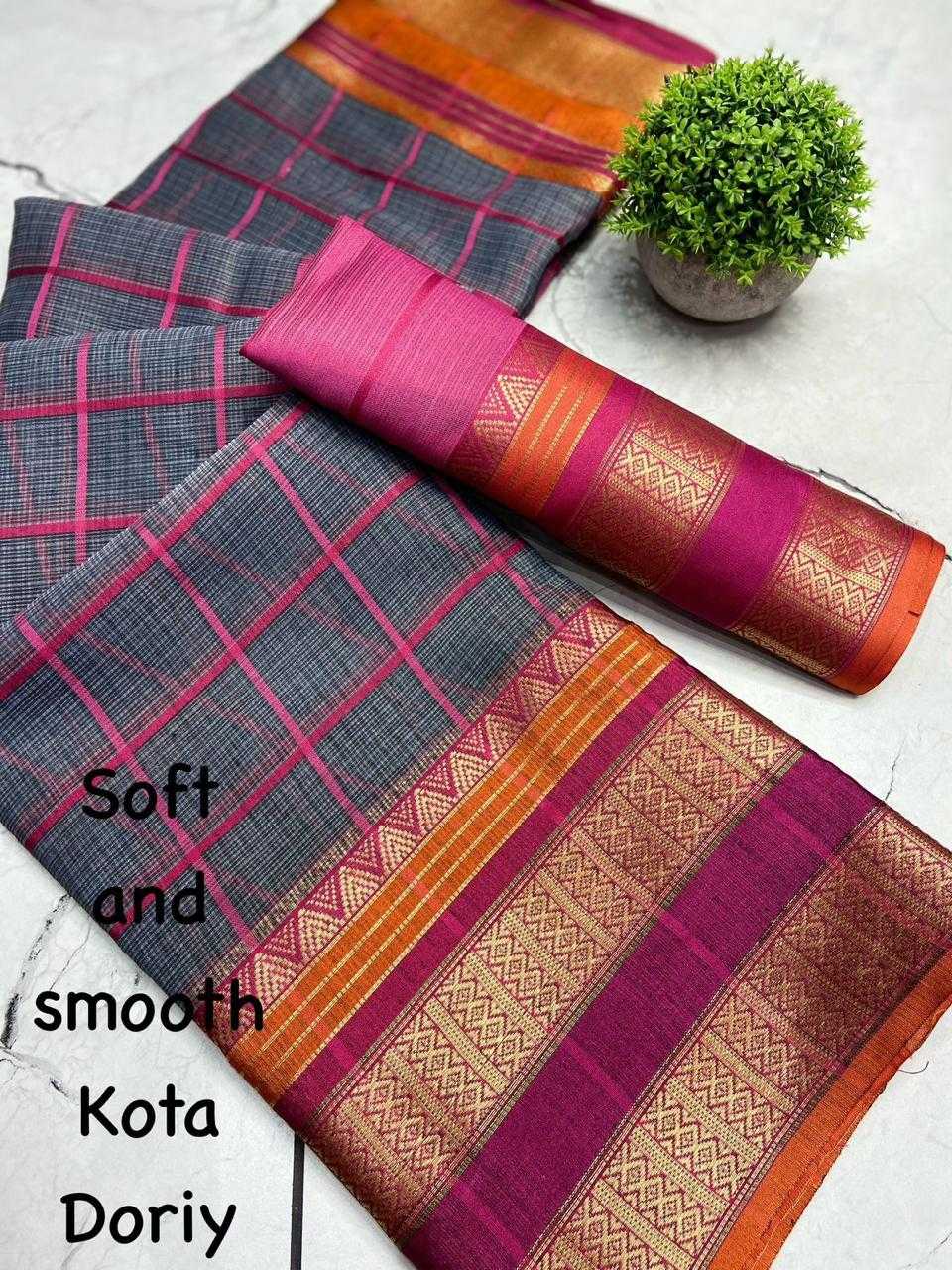 YNF SOFT KOTA RWC 06 SAREES WHOLESALE COTTON LINENE LADIEDS KOTA DORIA SAREES MANUFACTURER